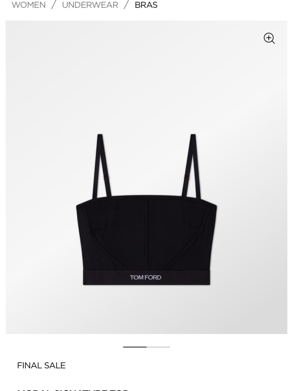 Tom Ford Black Cropped Logo Bandeau Bralette